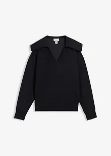 Sweatshirt med generös krage, av viskosmix, bonprix