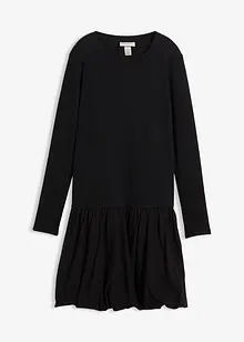 Trikåklänning med ballongformad kjoldel, bonprix