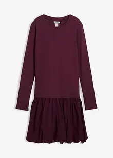 Trikåklänning med ballongformad kjoldel, bonprix