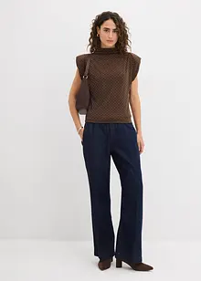 Ärmlös topp med glitterstenar, bonprix