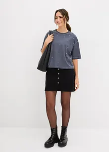 T-shirt i bomull med glitterstenar, bonprix