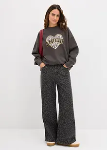 Oversizesweatshirt i bomullsmix, bonprix