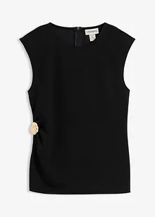 Linne i kräpp med prydnadsspänne, bonprix