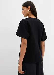 Bekväm Punto di Roma-väst med dekorativ knapp, bonprix