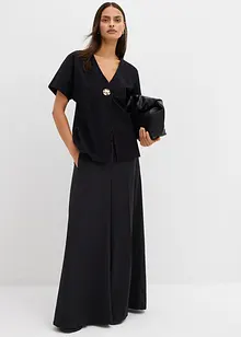 Bekväm Punto di Roma-väst med dekorativ knapp, bonprix