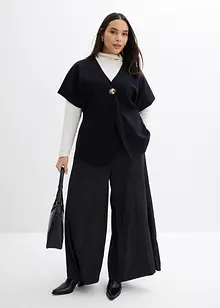 Bekväm Punto di Roma-väst med dekorativ knapp, bonprix