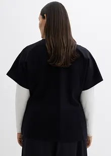 Bekväm Punto di Roma-väst med dekorativ knapp, bonprix