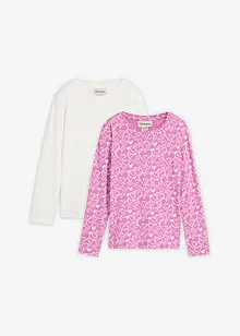 Långärmad topp av ekologisk bomull (3-pack), bonprix