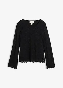 Långärmad topp i spets, bonprix