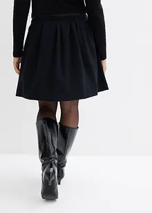 Kjol med gubbveck i lätt glänsande viskosmix, bonprix