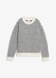 Grovstickad tröja i materialmix, bonprix