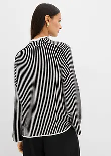 Tröja med halvpolo i viskosmix, bonprix