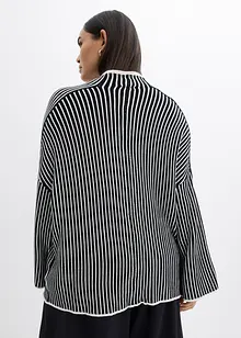 Tröja med halvpolo i viskosmix, bonprix