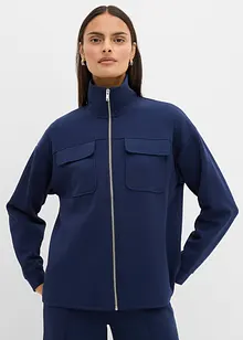 Sweatjacka av lätt glansig viskosmix, bonprix