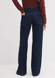 Wide Leg Jeans Mid Waist, med ekologisk bomull, bonprix