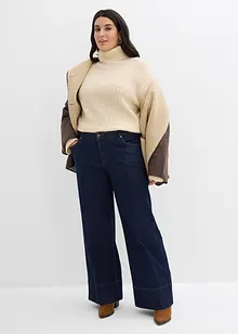 Wide Leg Jeans Mid Waist, med ekologisk bomull, bonprix