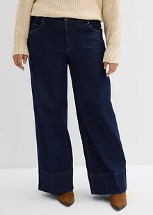 Wide Leg Jeans Mid Waist, med ekologisk bomull, bonprix