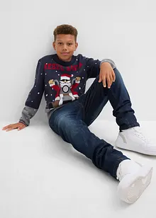 Finstickad tröja med julmotiv, bonprix