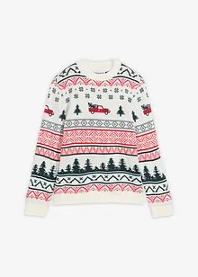 Julmönstrad tröja i finstickat material, bonprix