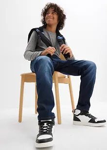 Jerseyfodrade dra på-jeans, Regular Fit, Straight, bonprix