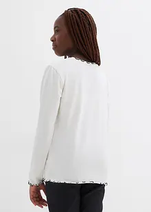 Långärmad topp av elastisk mix med ekologisk bomull (2-pack), bonprix