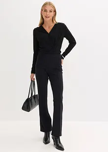 Långärmad topp med djup halsringning, bonprix