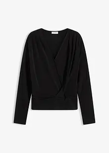 Långärmad topp med djup halsringning, bonprix