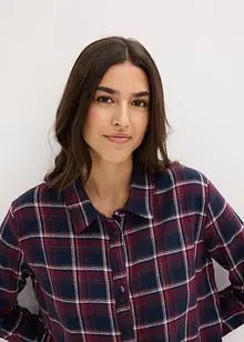 Nattlinne i vävd flanell med knappslå, bonprix