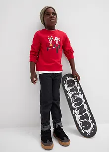 Sweatshirt med julmotiv i ekologisk bomull, bonprix