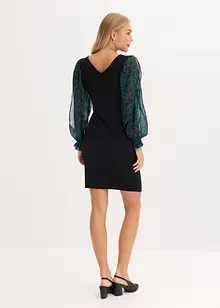 Figurnära miniklänning med cut-outs på ärmarna, bonprix