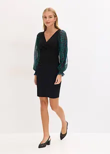 Figurnära miniklänning med cut-outs på ärmarna, bonprix