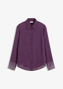 Skjortblus med glitterstenar, bonprix