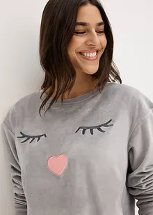 Tröja och byxa med sammetskänsla, bonprix