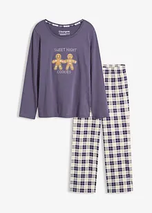 Pyjamas med flanellbyxa, bonprix