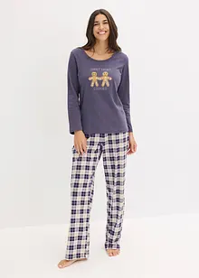 Pyjamas med flanellbyxa, bonprix