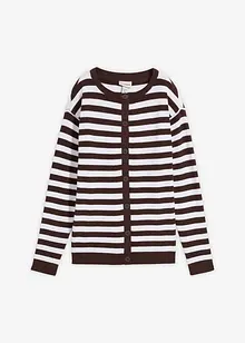 Finstickad cardigan med rund halsringning, bonprix