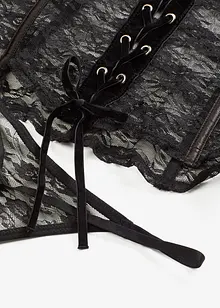 Korsett och stringtrosa av spets (2 delar), bonprix
