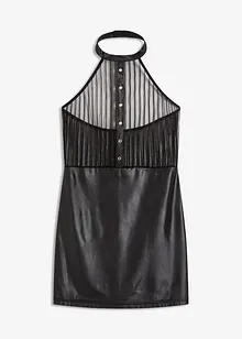 Klänning med halterneck, wetlook, bonprix
