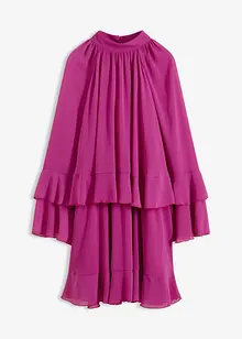 Chiffongklänning med volanger, bonprix