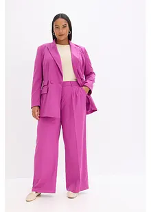 Kritstrecksrandig byxa med vida ben, bonprix