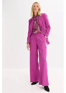 Kritstrecksrandig byxa med vida ben, bonprix