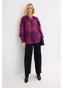 Chiffongblus med rysch, bonprix