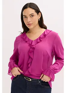 Blus med volanger, bonprix