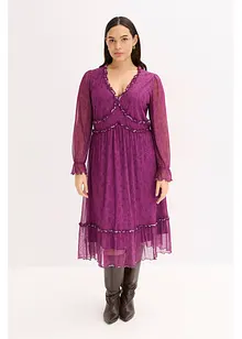 Jerseyklänning i midilängd och av mesh, bonprix