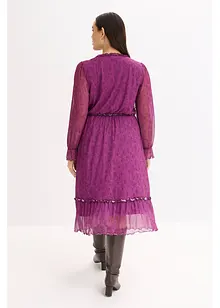 Jerseyklänning i midilängd och av mesh, bonprix