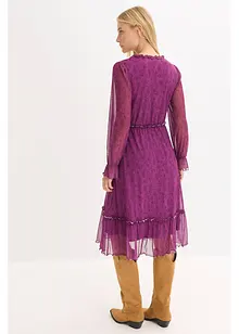 Jerseyklänning i midilängd och av mesh, bonprix