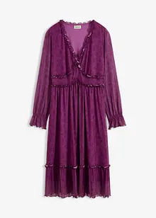 Jerseyklänning i midilängd och av mesh, bonprix