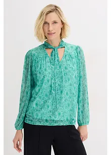 Långärmad topp i tunn mesh, bonprix