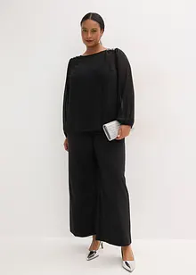 Chiffongblus med strassdekor, bonprix