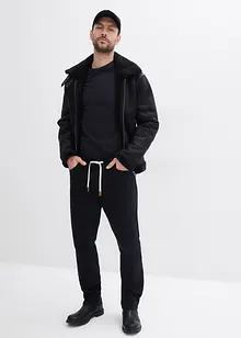 Stretchig dra på-byxa, normal passform, raka ben, bonprix